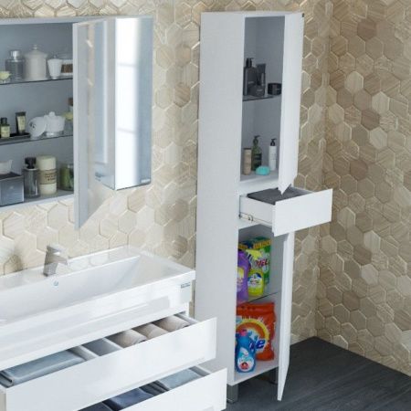 Шкаф-пенал СанТа Марс 700165 40х180 напольный цвет белый