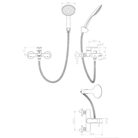 Смеситель для ванны Rossinka W W35-31 настенный белый/хром