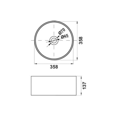 Раковина из сантехнического фарфора Melana 320357MDG-805 40х40 накладная цвет серый без отверстий под смеситель