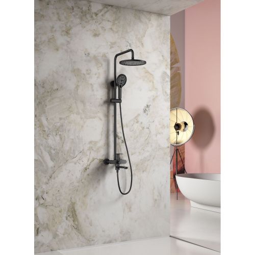 Душевая стойка Splenka S222.24.06 настенная цвет черный - фото 4