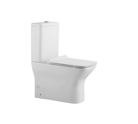 Унитаз напольный с бачком Agger AT02000 белый с сиденьем микролифт безободковый душевой смыв