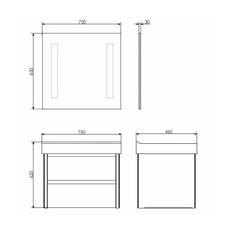Тумба с раковиной Comforty Дублин 00004137103CF 80х50 подвесная цвет белый