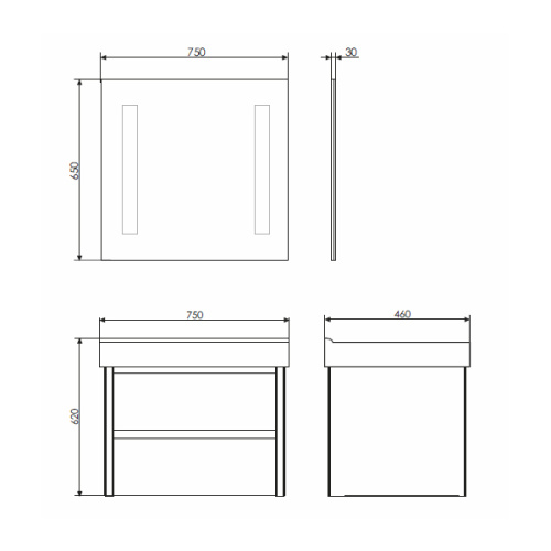 Тумба с раковиной Comforty Дублин 00004137103CF 75х46х62 - фото 2