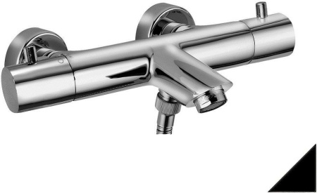 Смеситель для ванны с душем Paffoni Light LIQ022NO настенный черный с термостатом