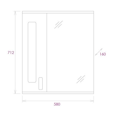 Зеркало-шкаф Onika Кристалл 205817 58х16х71 подвесной цвет белый