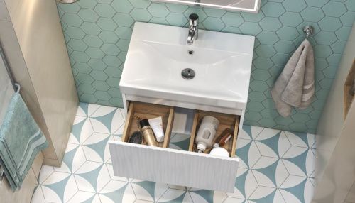 Тумба под раковину Velvex COMPO tp.COM.9696.60.1Y белый глянец 60х40 подвесная цвет белый - фото 5