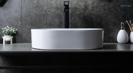 Раковина керамическая Gid Lago 51239 50х30 накладная цвет белый без отверстий под смеситель