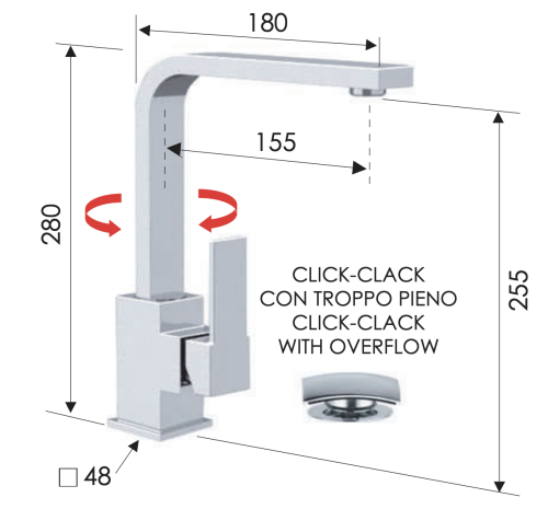 Смеситель Remer Qubika Q10G на раковину хром - фото 2