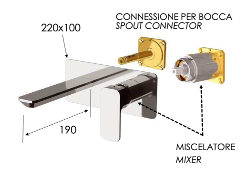 Смеситель для раковины Daniel Tiara TA632KBDP встраиваемый в стену брашированное золото - фото 2