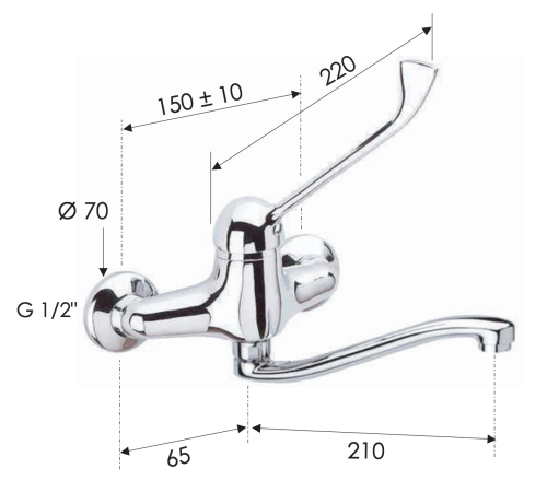 Смеситель для раковины Remer K45S настенный хром - фото 2