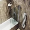Душевая шторка на ванну Maybah Glass MGV-621-5 80х140 стекло тонированное профиль хром ориентация универсальная