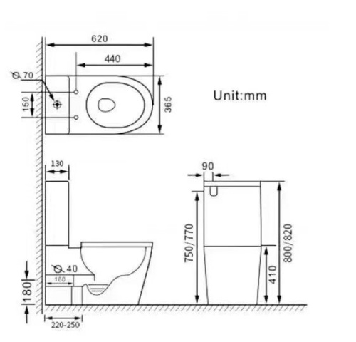 Унитаз напольный с бачком SantiLine SL-5014SM-BD цвет белый с сиденьем микролифт безободковый смыв воронка-водоворот - фото 2