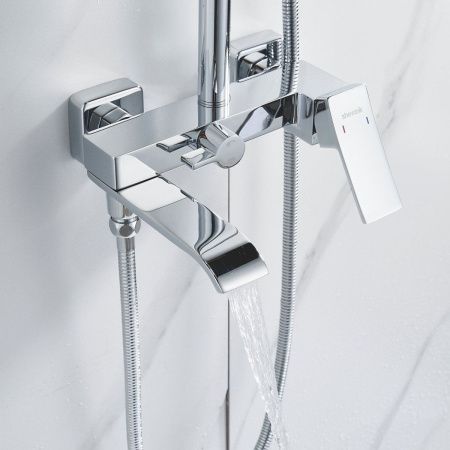 Душевая стойка Shevanik S4036 настенная цвет хром