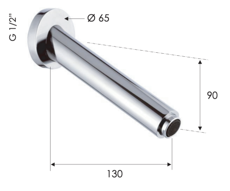 Излив Remer 91N2 настенный хром