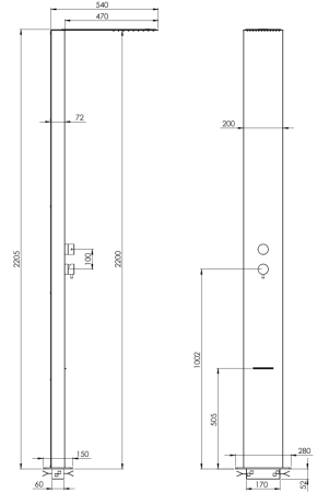 Душевая панель Remer 331SS напольная цвет хром