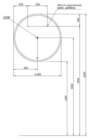 Зеркало с подсветкой Aquanet Арт 00336636 80х80 подвесное