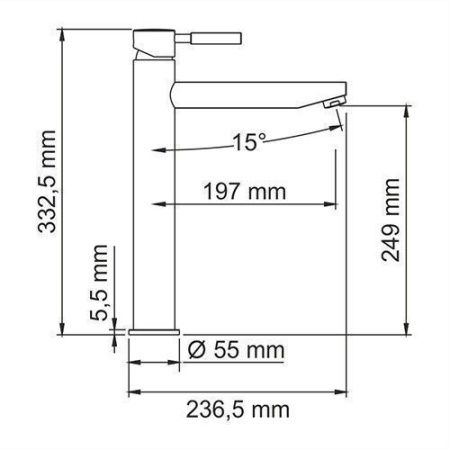 Смеситель Wasserkraft Main 4100 4103H на раковину хром