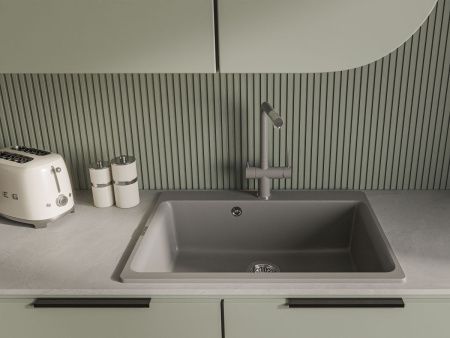 Кухонная мойка Rivelato AXEL Х-70 grigio metallizzato 75х50 цвет серый