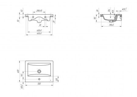 Раковина из сантехнического фарфора Onika Como UM-COM50/1 50х40 накладная цвет белый 1 отверстие под смеситель