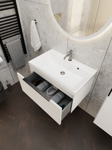 Зеркало в ванную La Fenice Terra Bianca FNC-02-TER-B-65 65х65 цвет белый матовый - фото 4