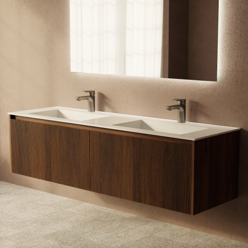 Тумба с раковиной ArtDecco Camilla (Камилла) ACM15W22D100 150x45x40 подвесная цвет черный орех - фото 5