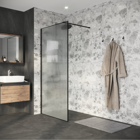 Душевая перегородка Niagara Nova NG-781-90BLACK 90х200 стекло матовое профиль черный матовый