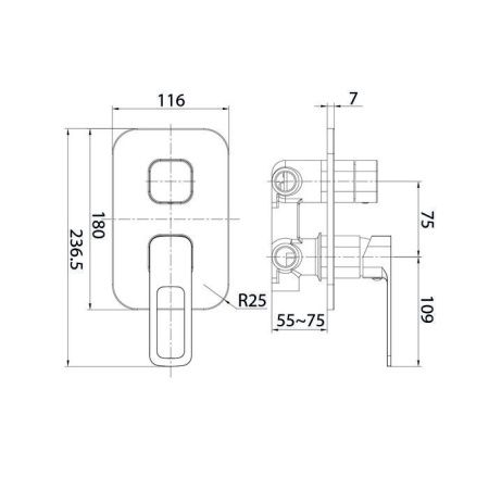 Смеситель для душа IDDIS Slide SLISB00i68 встраиваемый в стену хром
