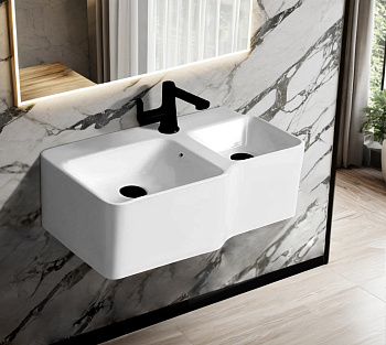 Раковина из сантехнического фарфора Cerutti SPA СТ9703 65х37 подвесная цвет белый 1 отверстие под смеситель