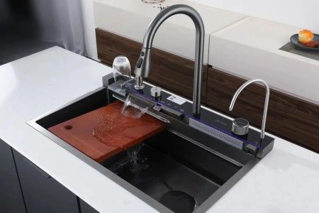 Кухонная мойка Savol S-SC001Q 75х45 цвет серый поверхность матовая