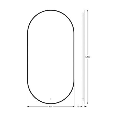 Зеркало с подсветкой Defesto AURA DF 2936R 60х120 подвесное