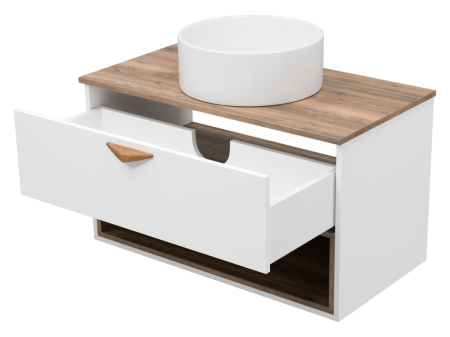 Тумба под раковину Brevita Bergen BER-07090-19-01-1Я 90х50 подвесная цвет белый