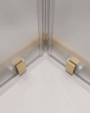 Душевой уголок Cezares MOLVENO MOLVENO-AH-21-90+20-P-BORO 110х90 стекло рифленое профиль золото без поддона