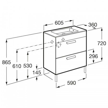Тумба под раковину Roca Debba ZRU9302708 60х40 напольная цвет белый