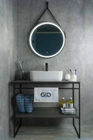 Раковина керамическая Gid Geométrico 51155 50х40 накладная цвет белый 1 отверстие под смеситель