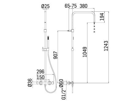 Смеситель для душа Mamoli Tuttodunpezzo 37170000002A настенный нержавеющая сталь
