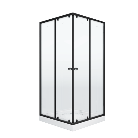 Душевой уголок Parly ZEQ911B 90х90 стекло прозрачное профиль черный с поддоном