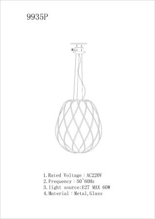 Светильник подвесной iLamp Cento (Центо) 9935P/1-D300 CL