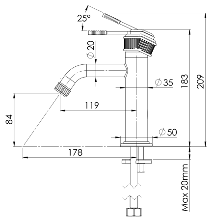 Смеситель Remer Atelier AL12DO на раковину золото глянцевое