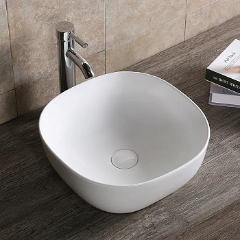 Раковина из сантехнического фарфора Cerutti SPA CR0077 41х41 накладная цвет белый без отверстий под смеситель