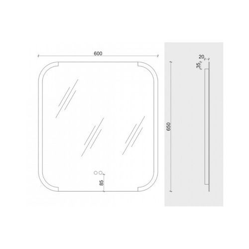 Зеркало с подсветкой Maretti FL146065P14EL 60х65 - фото 3