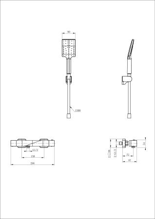Смеситель для душа Wonzon & Woghand WW-B2025-A-MW настенный белый