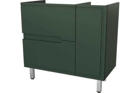 Тумба под раковину Taliente Cevia 89 см TA-MBC-90PR(L)-grigio verde подвесная, зеленая + Столешница Taliente Olejio 100 см TA-MB-ST100-blanco белая (без раковины)