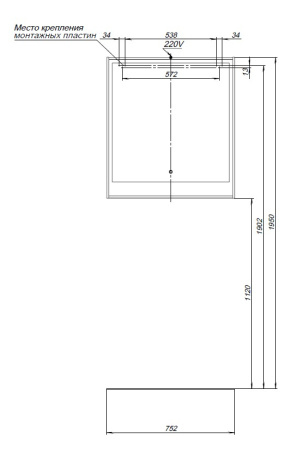 Зеркало в ванную Aquanet Милан 00336395 75х83 цвет темное дерево