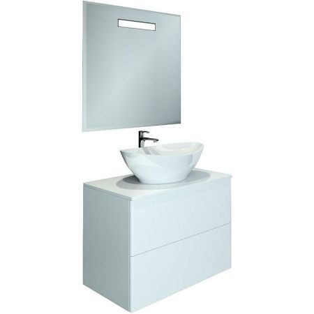 Тумба под раковину Orange Otto Ot-75TuGLASS 80х40 подвесная цвет белый