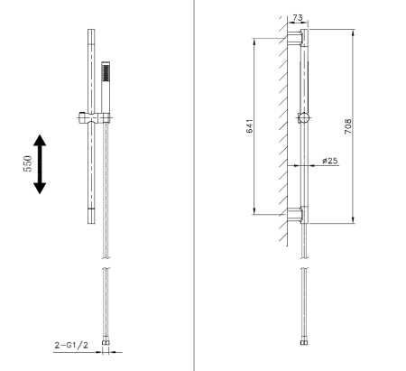 Душевой гарнитур AltroBagno Costanza AltroBagnoCostanza030302Or настенный золото