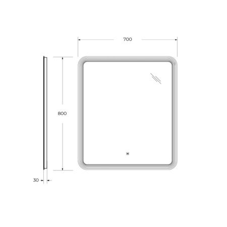 Зеркало с подсветкой Cezares DUET CZR-SPC-DUET-700-800-LED-TCH 70х80 подвесное