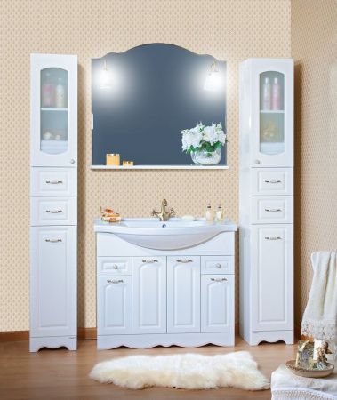 Зеркало-шкаф Бриклаер Анна 4627125411342 100х90 подвесной цвет белый