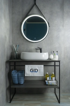 Раковина керамическая Gid Lago 51185 60х50 накладная цвет белый 1 отверстие под смеситель