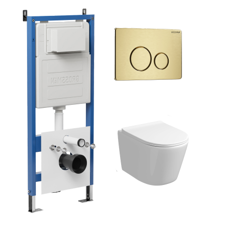 Инсталляция + кнопка смыва + унитаз Grossman Style 97.4477SQ.05.32M