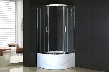 Душевой уголок Royal Bath BK RB100BK-T-CH 100х100 стекло прозрачное профиль хром глянцевый с поддоном